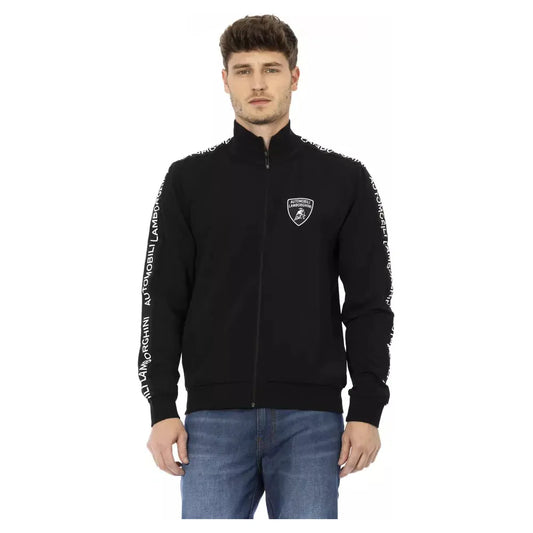 Sleek Zippered Sweatshirt with Shield Logo