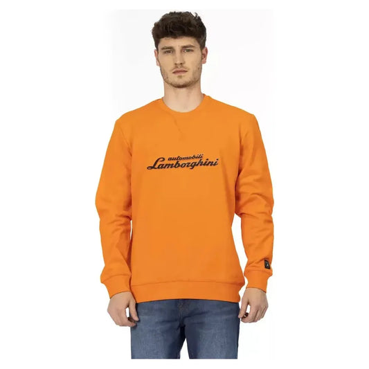 Automobili Lamborghini Orange Cotton Men's Sweater