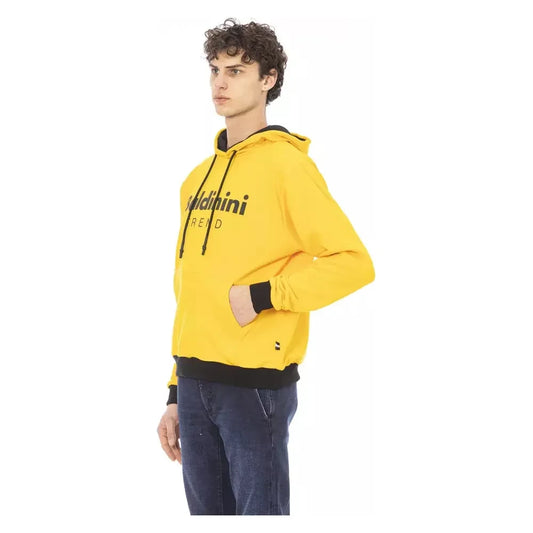 Baldinini Trend Sunshine Yellow Cotton Hoodie with Front Logo Baldinini Trend