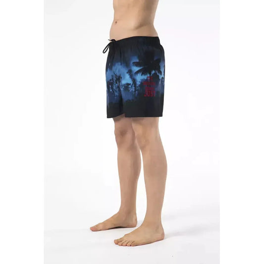 Just Cavalli Black Polyester Men Swimwear Short Just Cavalli