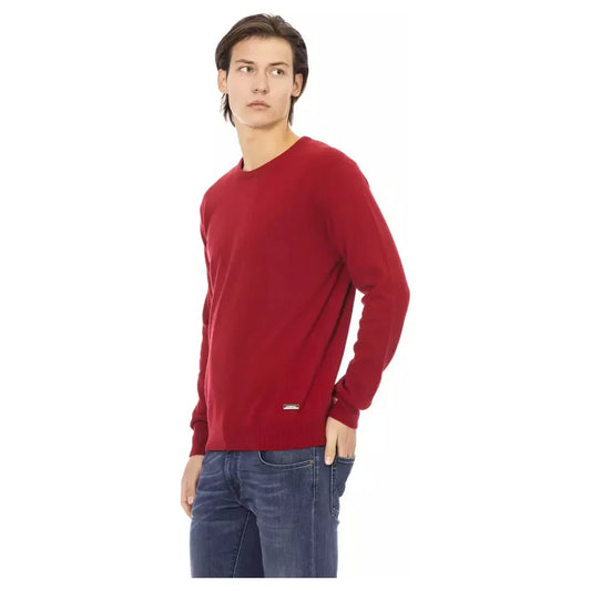 Baldinini Trend Elevated Elegance Crewneck Sweater in Red Baldinini Trend