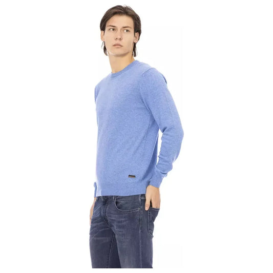 Baldinini Trend Elegant Light Blue Crewneck Sweater for Men Baldinini Trend