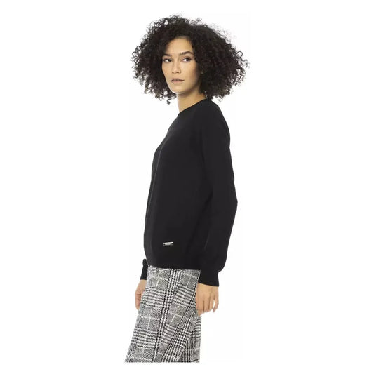 Baldinini Trend Chic Monogram Crewneck Wool-Blend Sweater Baldinini Trend