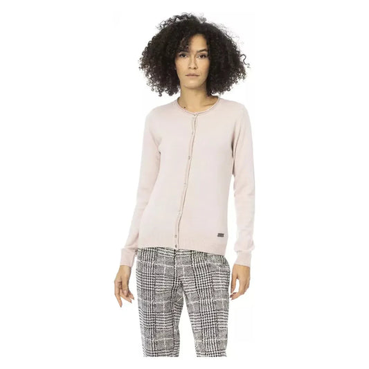 Baldinini Trend Chic Pink Woollen Blend Long Sleeve Shirt Baldinini Trend