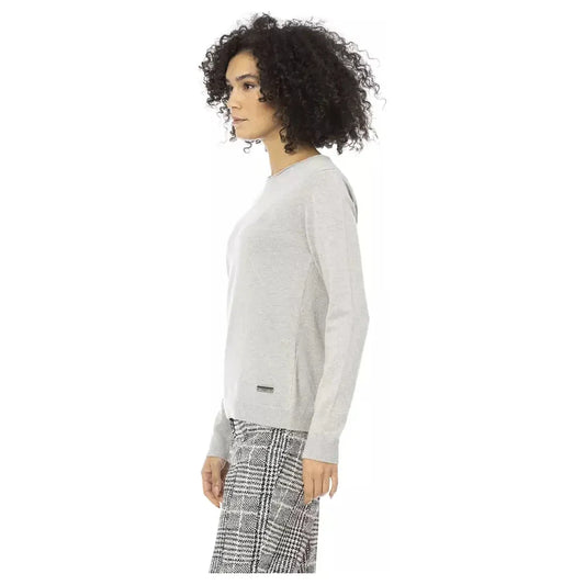 Baldinini Trend Elegant Crew Neck Monogram Sweater Baldinini Trend