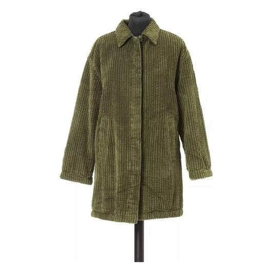 Jacob Cohen Elegant Wide Ribbed Cotton Jacket in Green WOMAN COATS & JACKETS Jacob Cohen