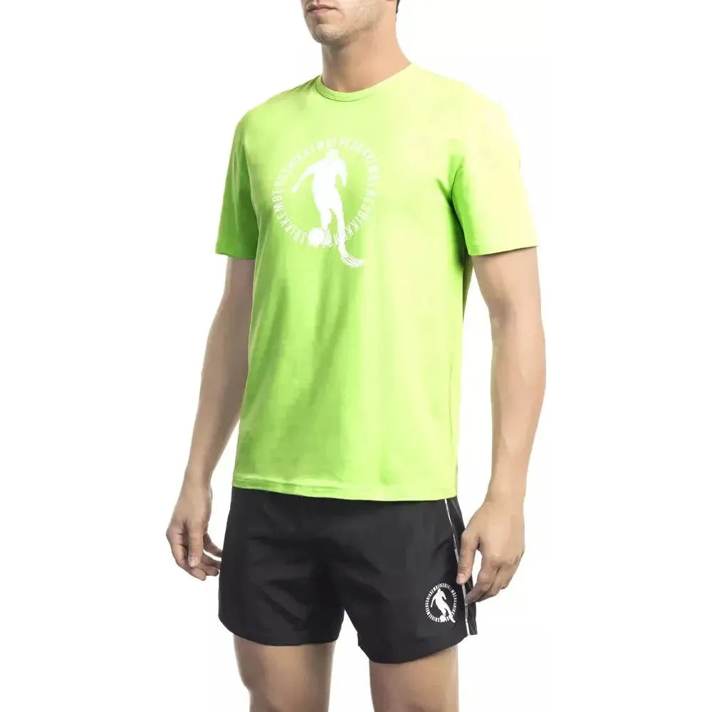 Bikkembergs Green Cotton Men T-Shirt 1728,67345744032,Bicolor,Bikkembergs,Clothing,L,M,Men,Men - Clothing,New with tags,S,Sportswear - Clothing,T-Shirts - Clothing,T-Shirts - Men - Clothing,XL