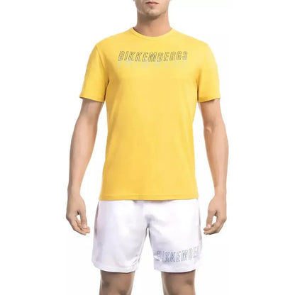 Bikkembergs Yellow Cotton Men T-Shirt 1728,67345744032,Bicolor,Bikkembergs,Clothing,L,M,Men,Men - Clothing,New with tags,S,Sportswear - Clothing,T-Shirts - Clothing,T-Shirts - Men - Clothing,T-Shirts - Sportswear - Clothing,T-Shirts - T-Shirts - Clothing,