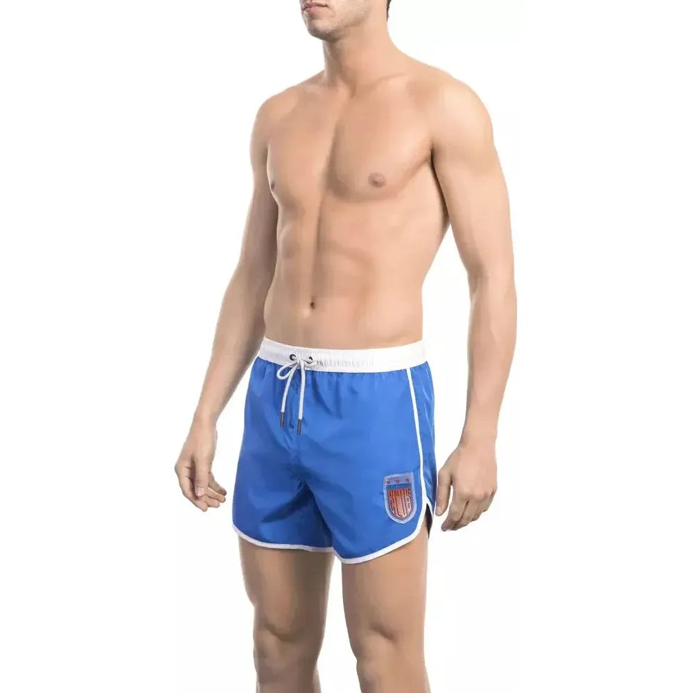 Bikkembergs Blue Polyester Mens Swim Short Bikkembergs