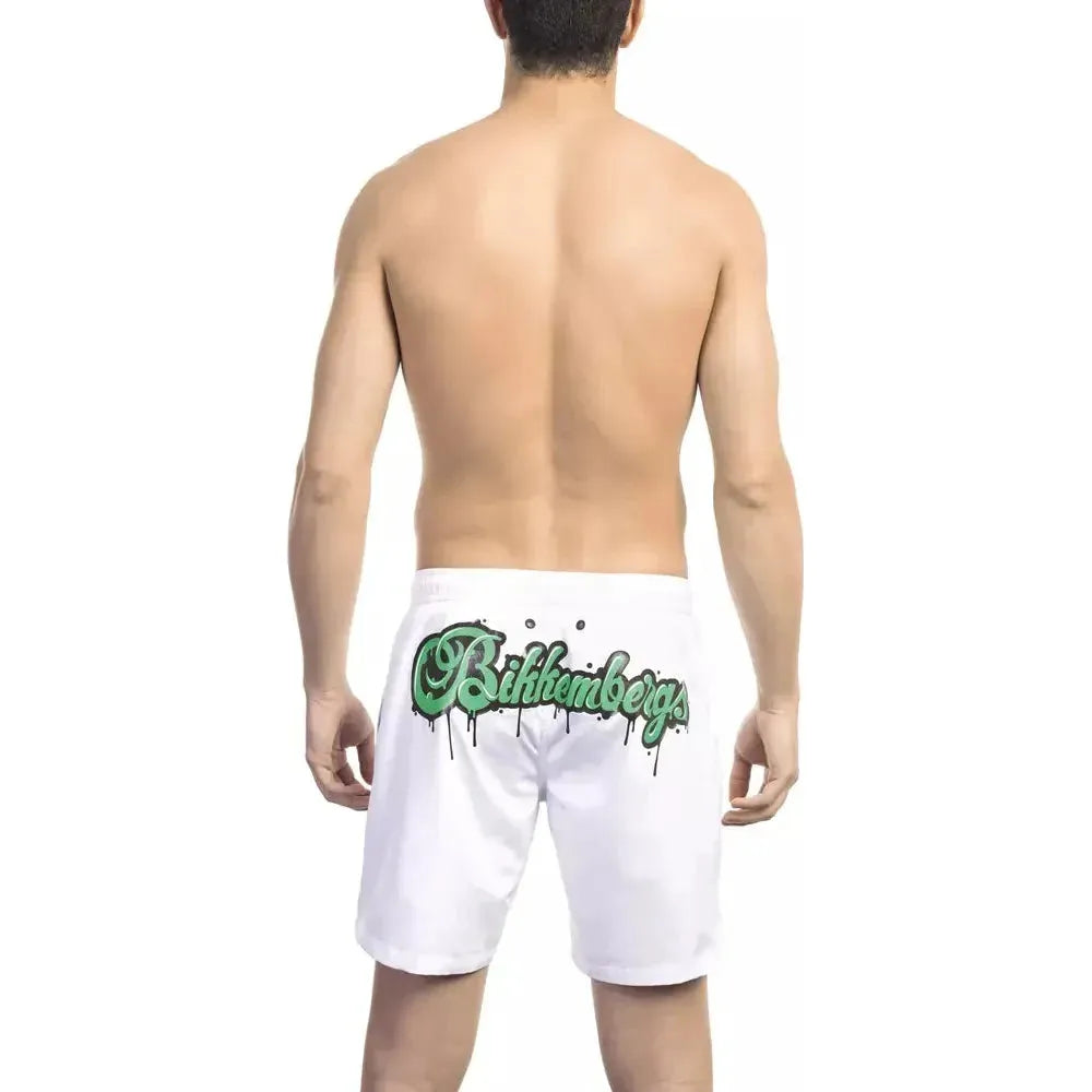 Bikkembergs White Polyester Men Swim Short