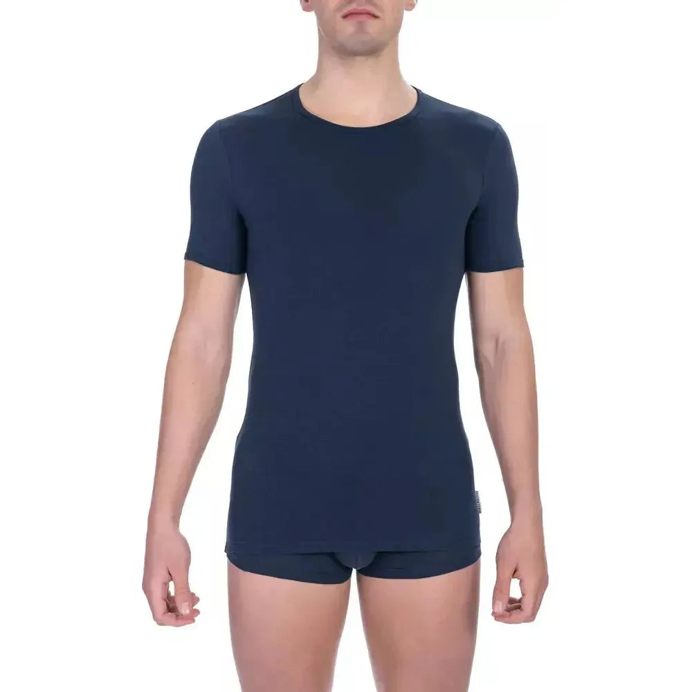 Bikkembergs Blue Cotton Men T-Shirt Bikkembergs