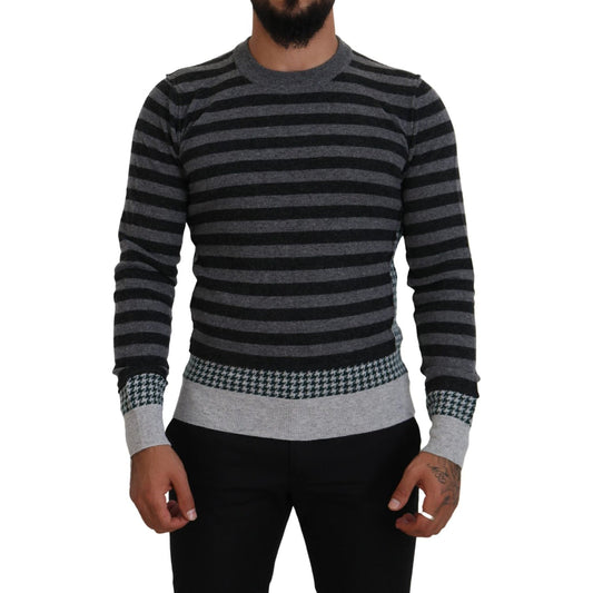 Dolce & Gabbana Elegant Striped Wool Crewneck Sweater Dolce & Gabbana