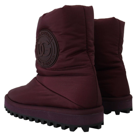 Elegant Bordeaux Mid Calf Boots