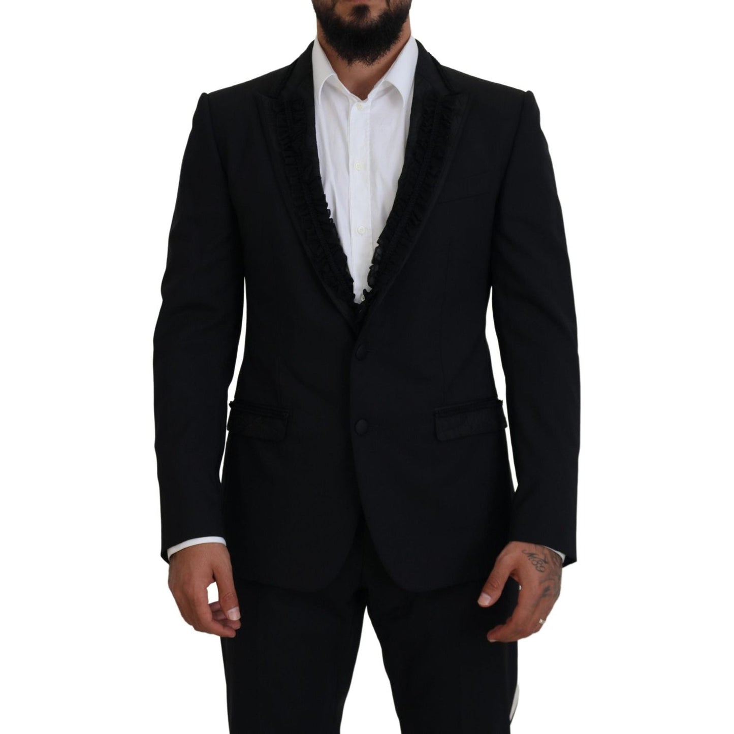 Dolce & Gabbana Elegant Black Silk-Lined Evening Blazer Dolce & Gabbana