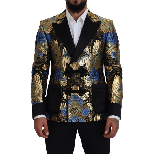 Dolce & Gabbana Gold Lurex Double Breasted Jacket Blazer