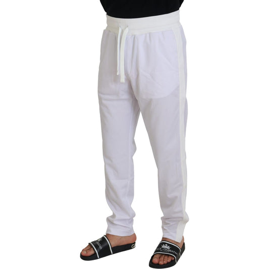 Dolce & Gabbana Elegant White Jogger Pants for Sophisticated Comfort Dolce & Gabbana