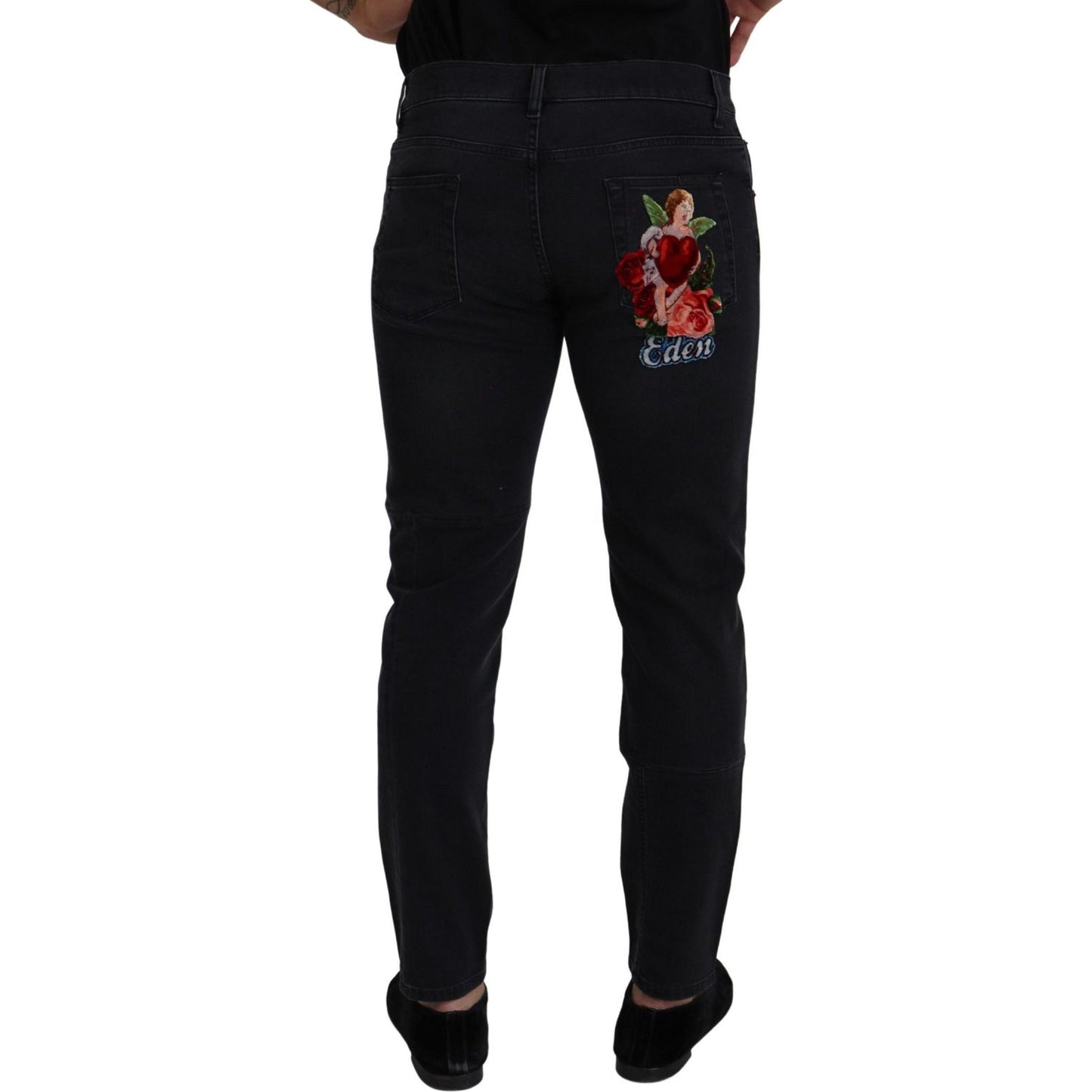 Dolce & Gabbana Sleek Black Cotton Blend Denim Pants Dolce & Gabbana