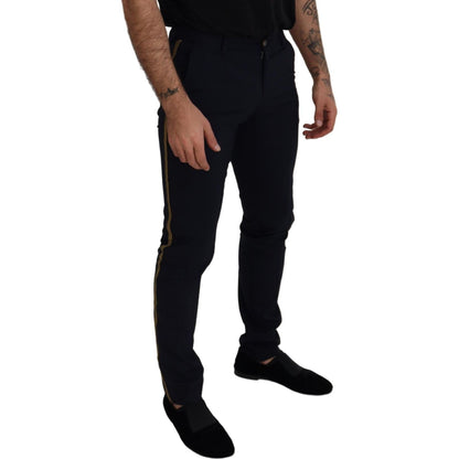 Dolce & Gabbana Black Wool Slim Formal Pants