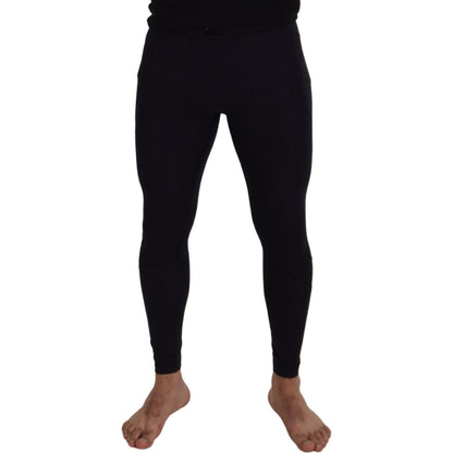 Dolce & Gabbana Black Nylon Slim Fit Stretch Pants