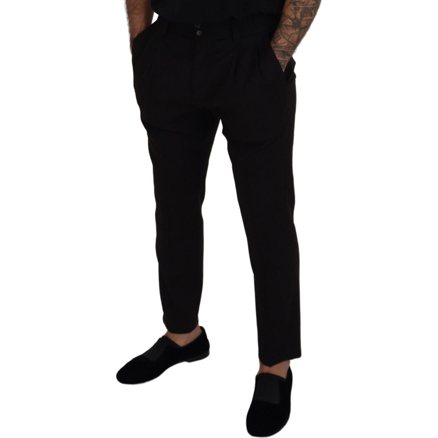 Dolce & Gabbana Elegant Black Virgin Wool Trousers Dolce & Gabbana