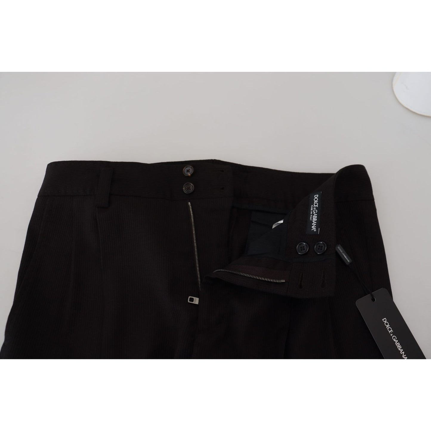 Dolce & Gabbana Elegant Black Virgin Wool Trousers Dolce & Gabbana