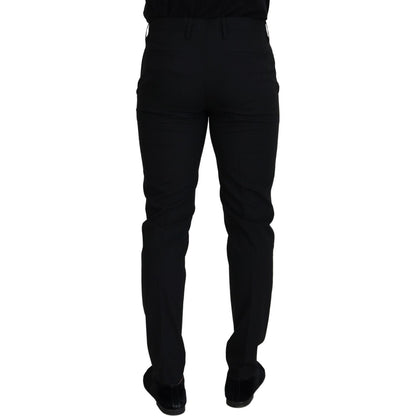 Dolce & Gabbana Black Polyester Chino Formal Pants