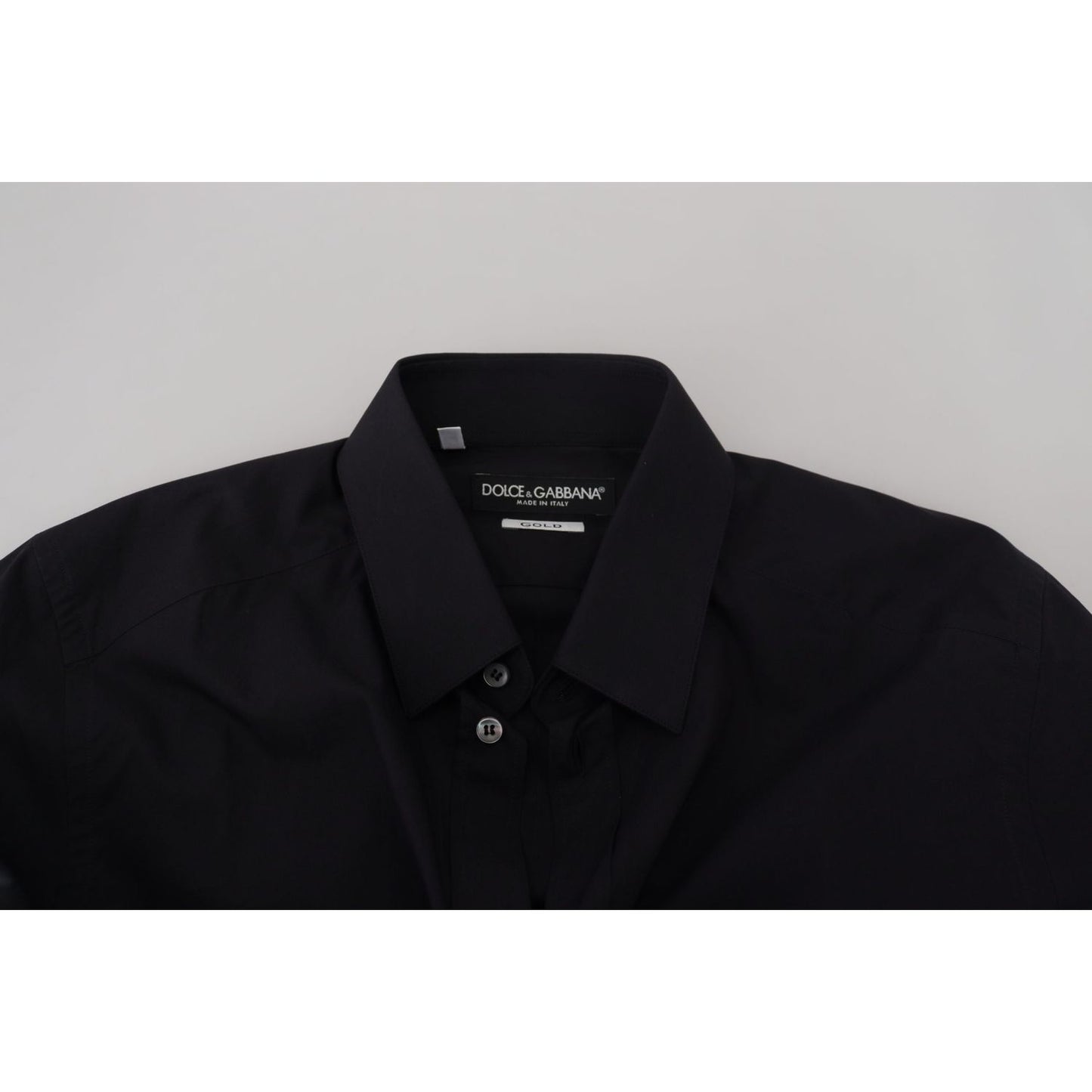 Dolce & Gabbana Elegant Slim Fit Black Cotton Dress Shirt Dolce & Gabbana