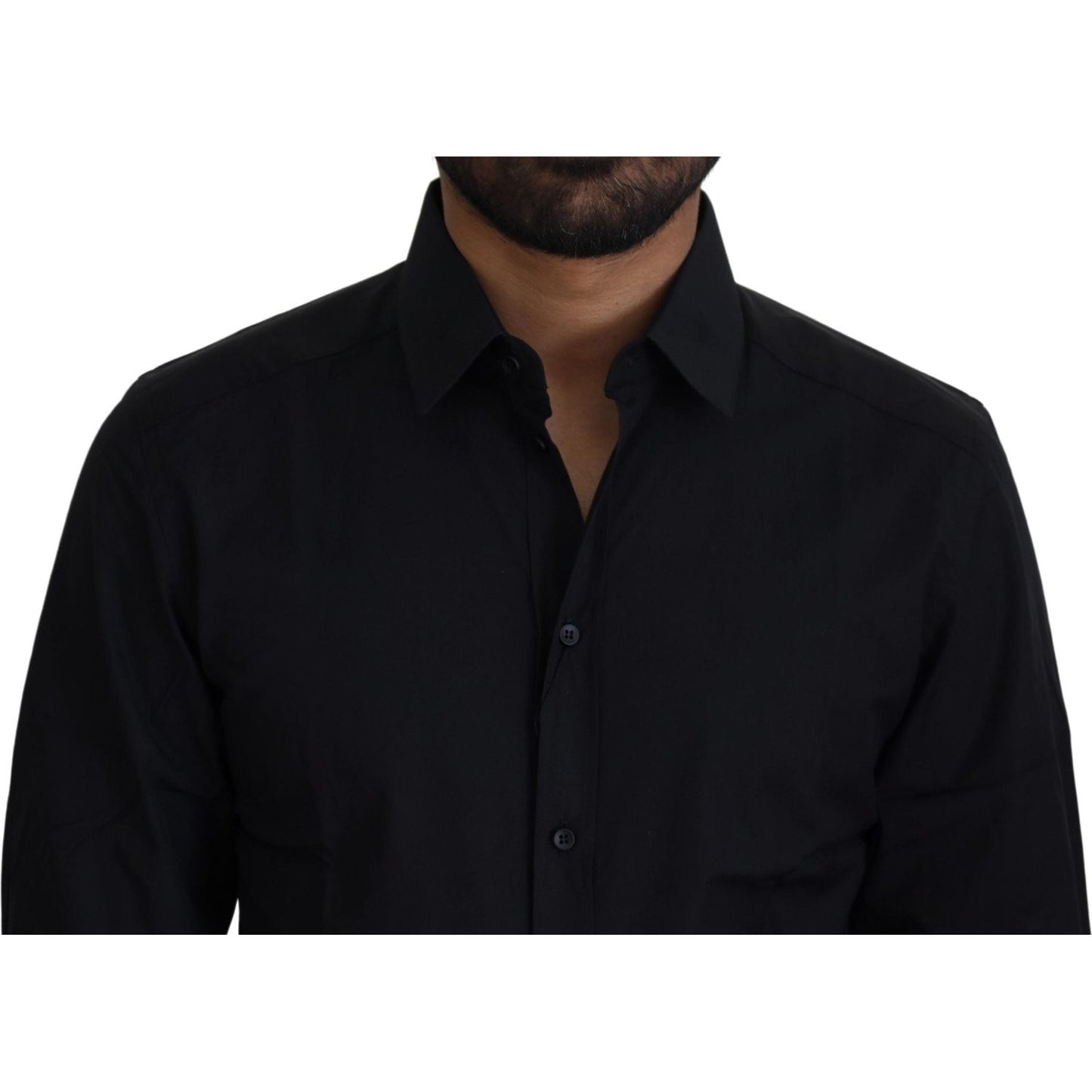 Dolce & Gabbana Chic Black Cotton Dress Shirt Dolce & Gabbana