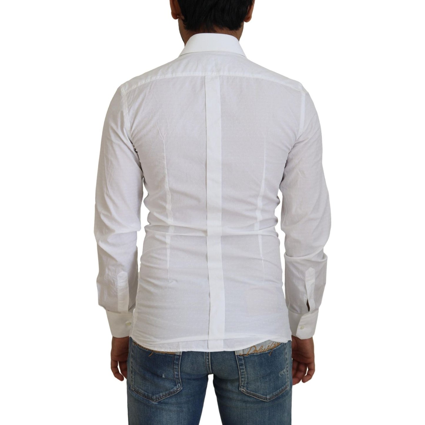 Dolce & Gabbana Elegant White Cotton Dress Shirt Slim Fit Dolce & Gabbana