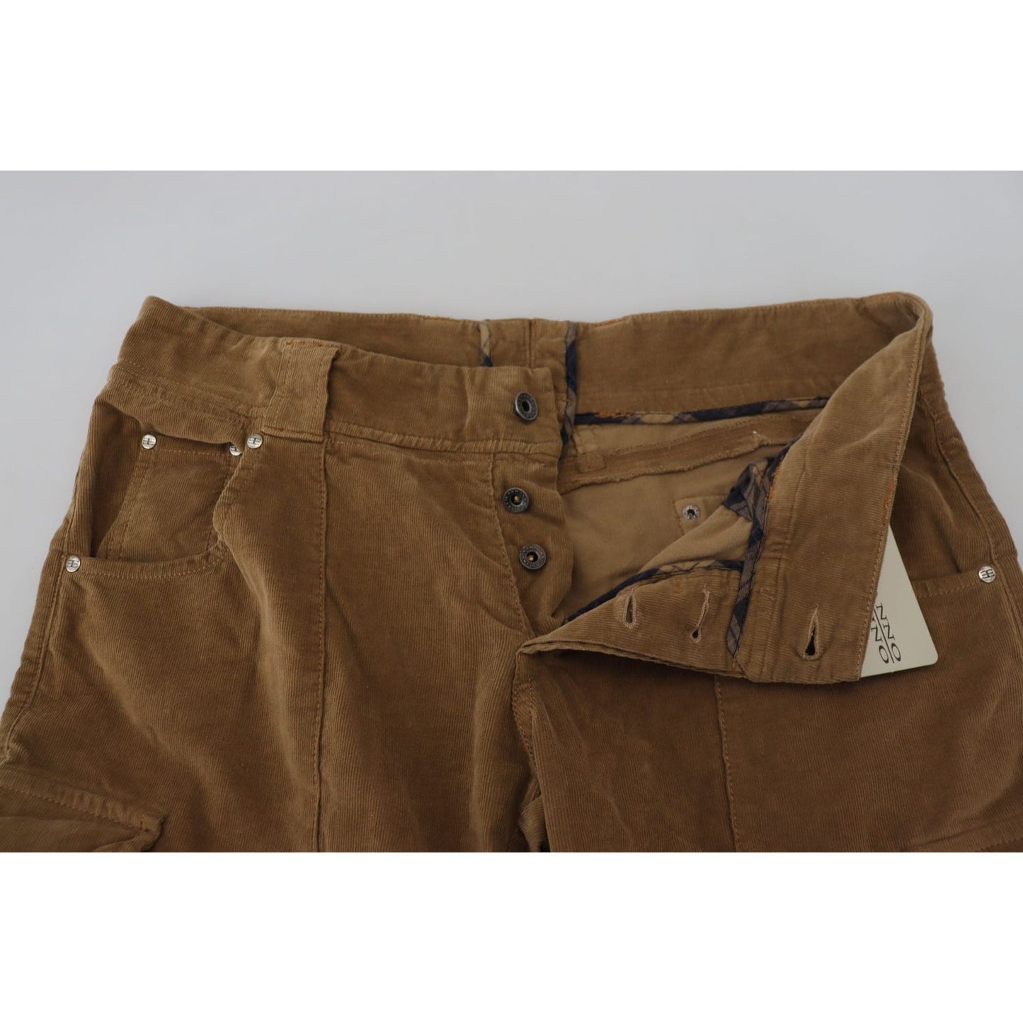 Ermanno Scervino Chic Brown Corduroy Cargo Pants Ermanno Scervino