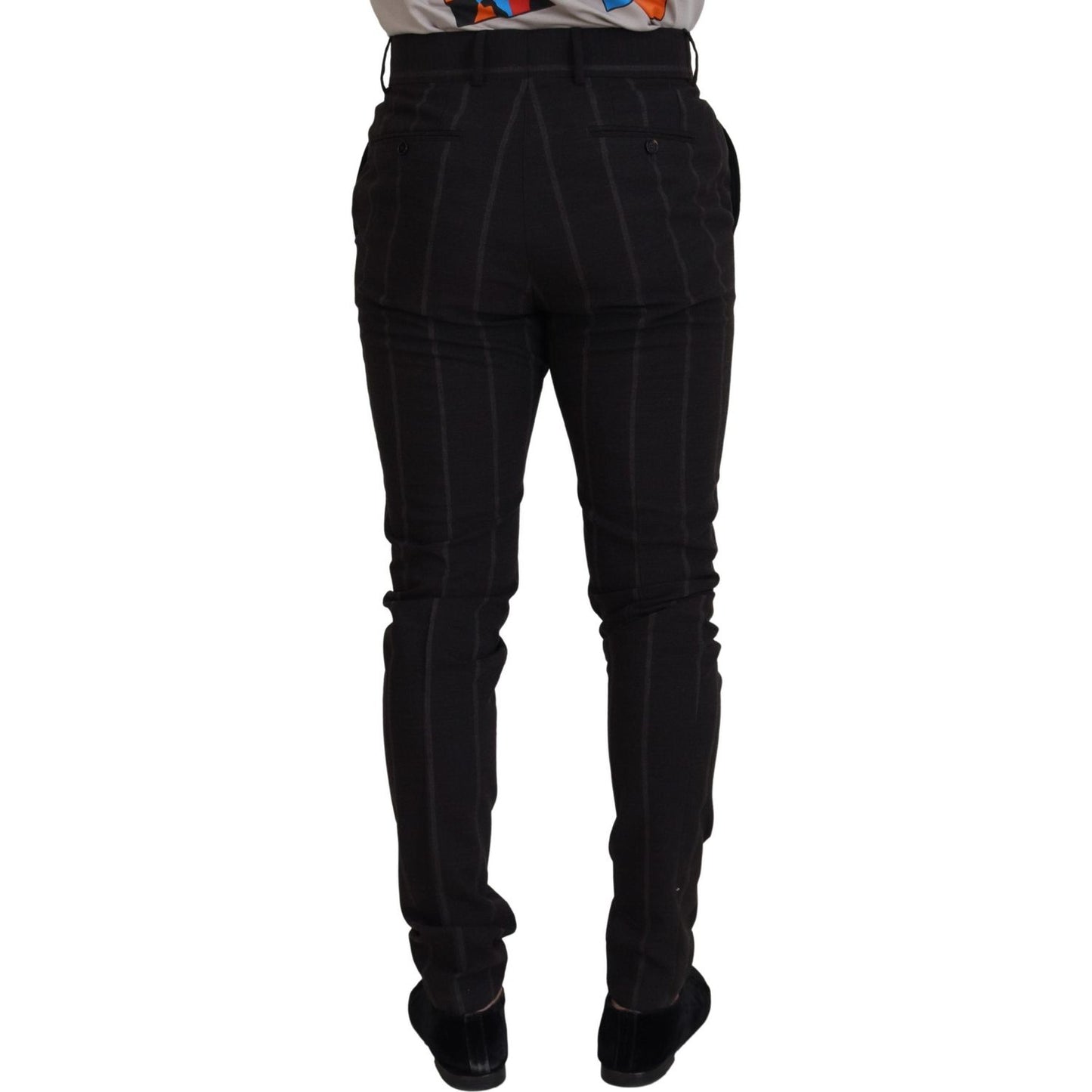 Dolce & Gabbana Elegant Black Striped Chino Pants Dolce & Gabbana