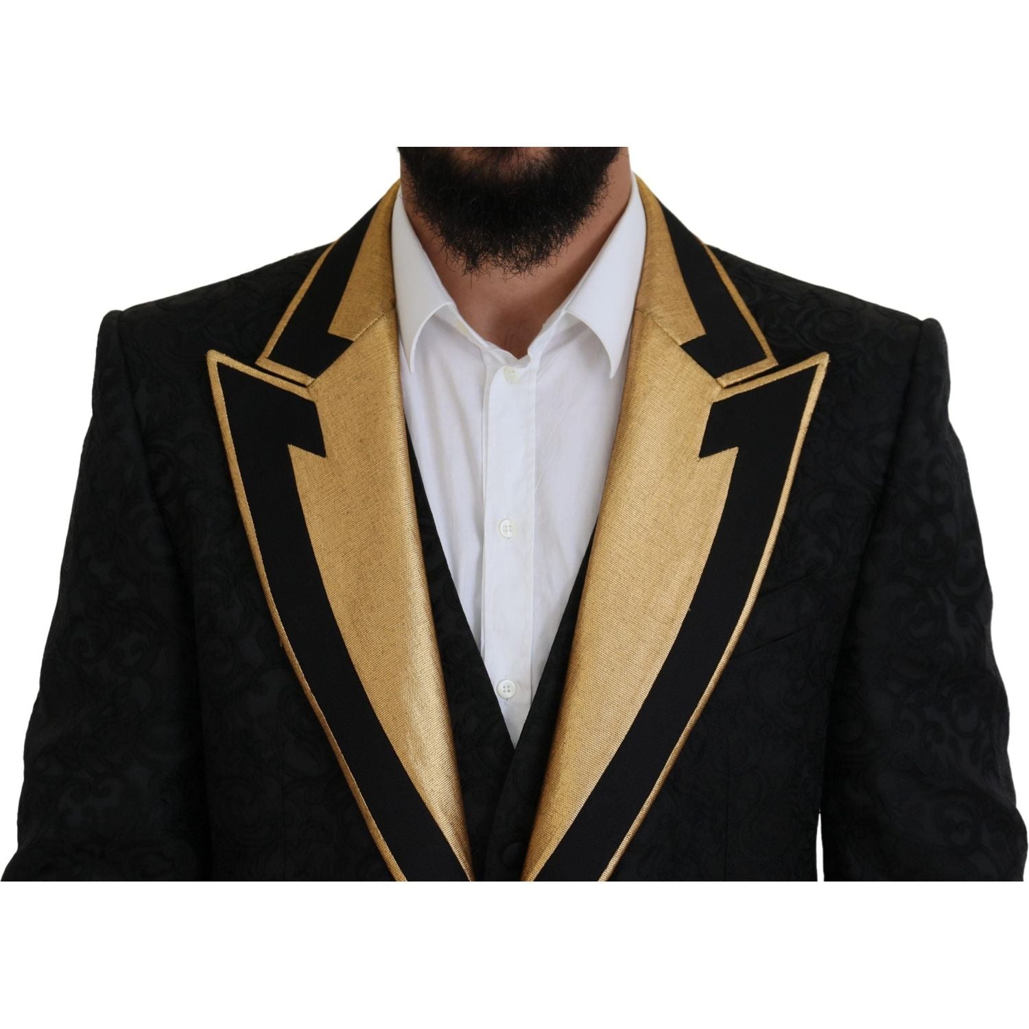 Dolce & Gabbana Black Gold Fantasy Tuxedo Slim Fit Suit