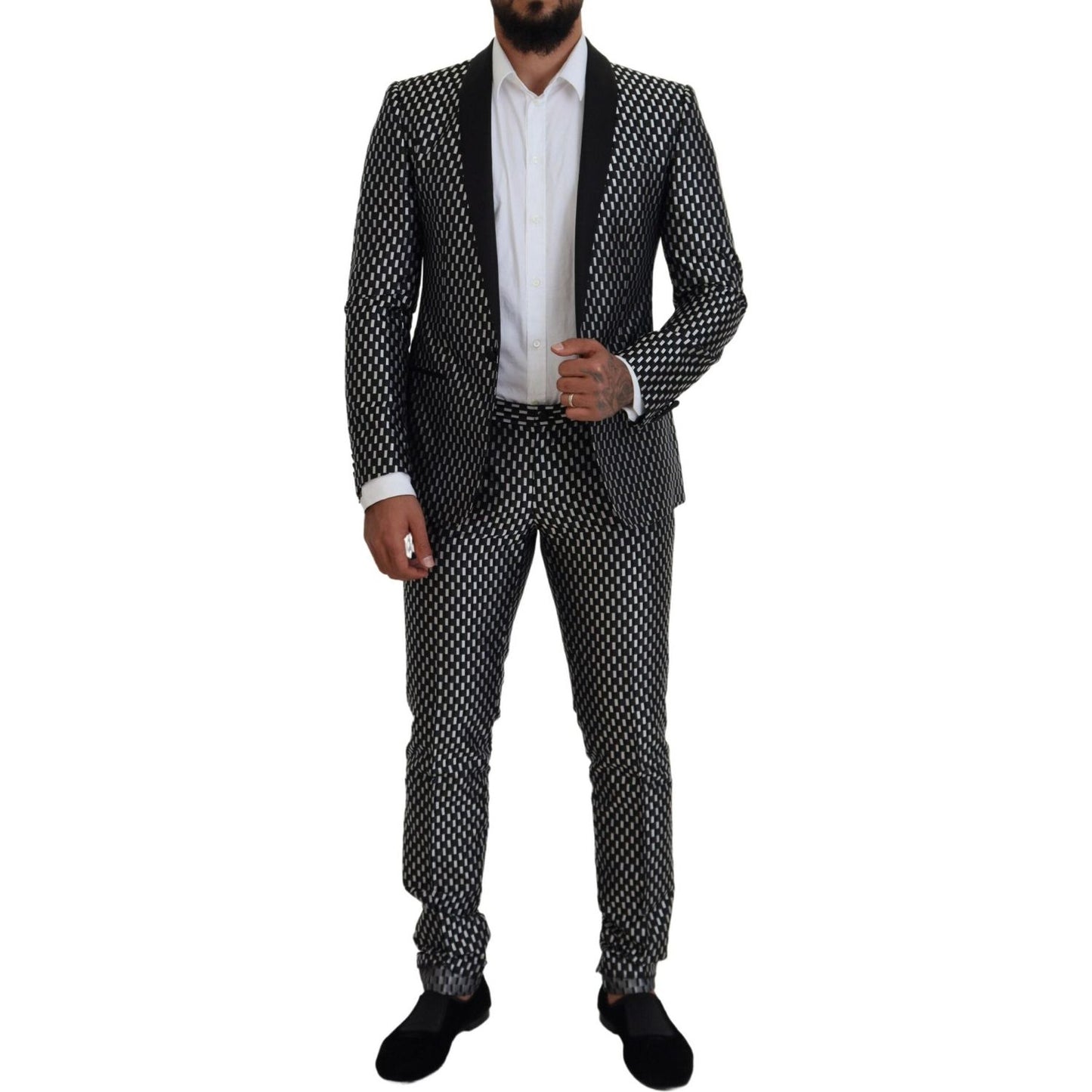 Dolce & Gabbana Elegant Black Silk Blend Slim Fit Suit Dolce & Gabbana