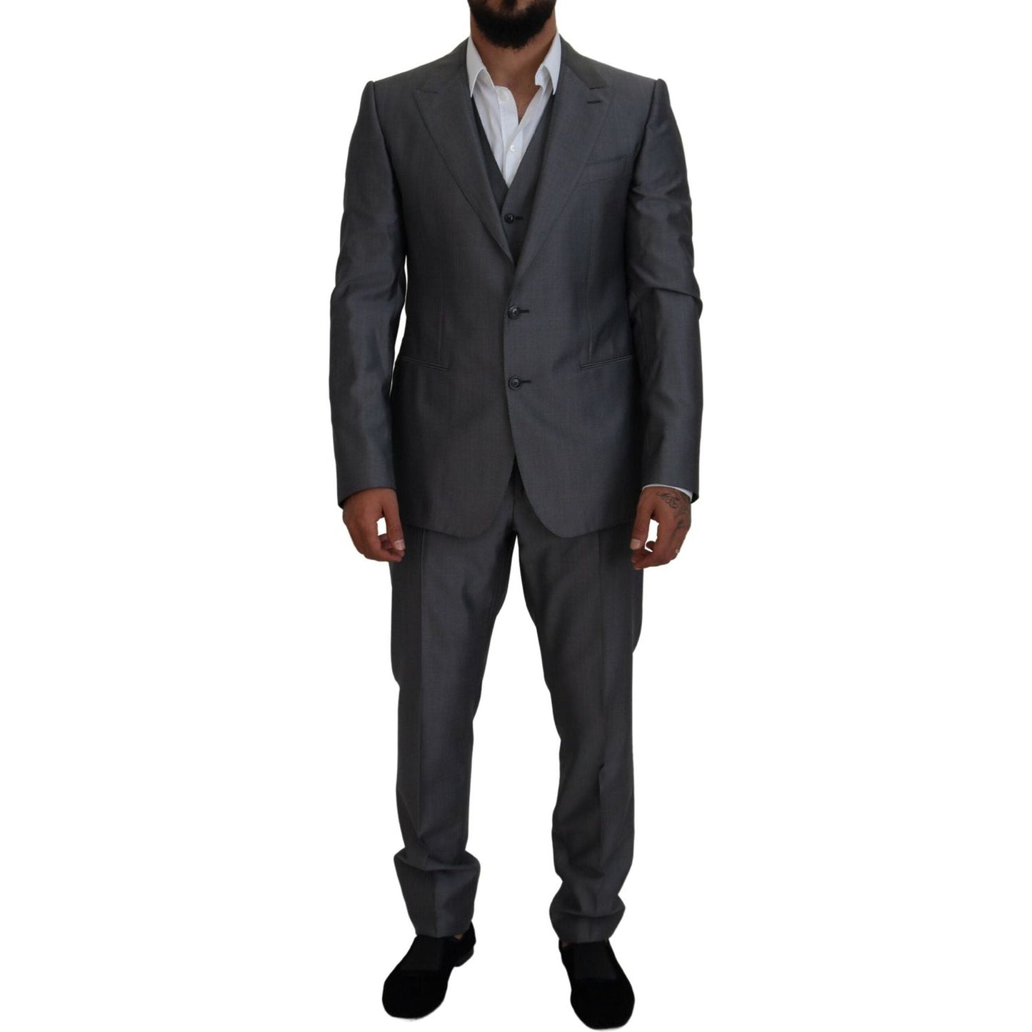 Dolce & Gabbana Elegant Gray Silver Sicilia Suit Ensemble Dolce & Gabbana