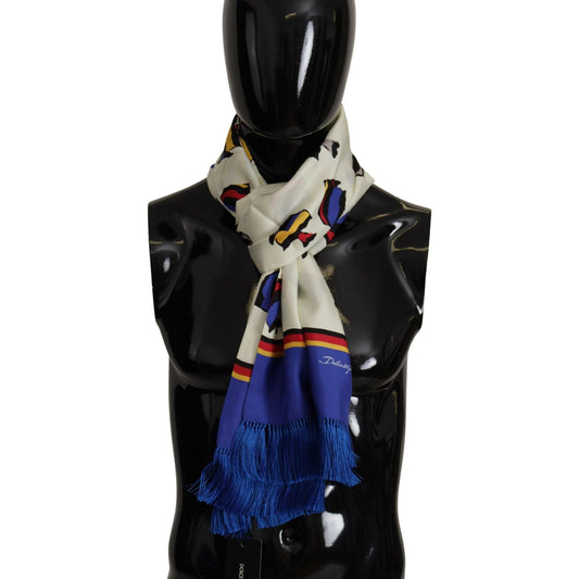 Dolce & Gabbana Multicolor Silk Men's Scarf Wrap Dolce & Gabbana