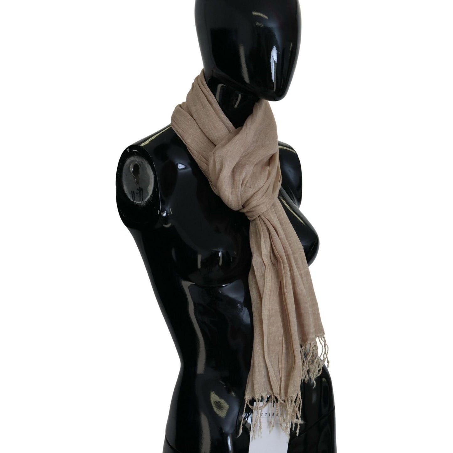 Costume National Chic Beige Fringed Scarf for Women Costume National