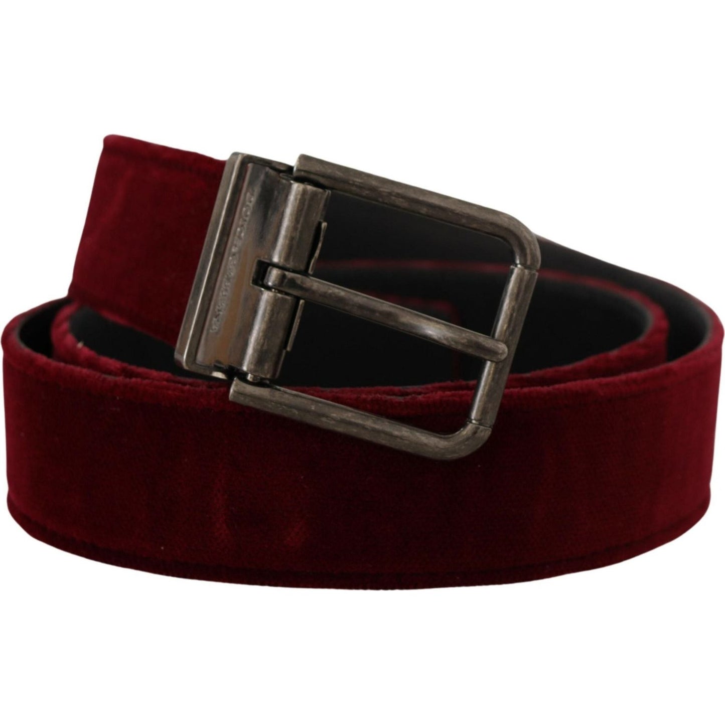 Dolce & Gabbana Velvet Maroon Elegance Belt Dolce & Gabbana