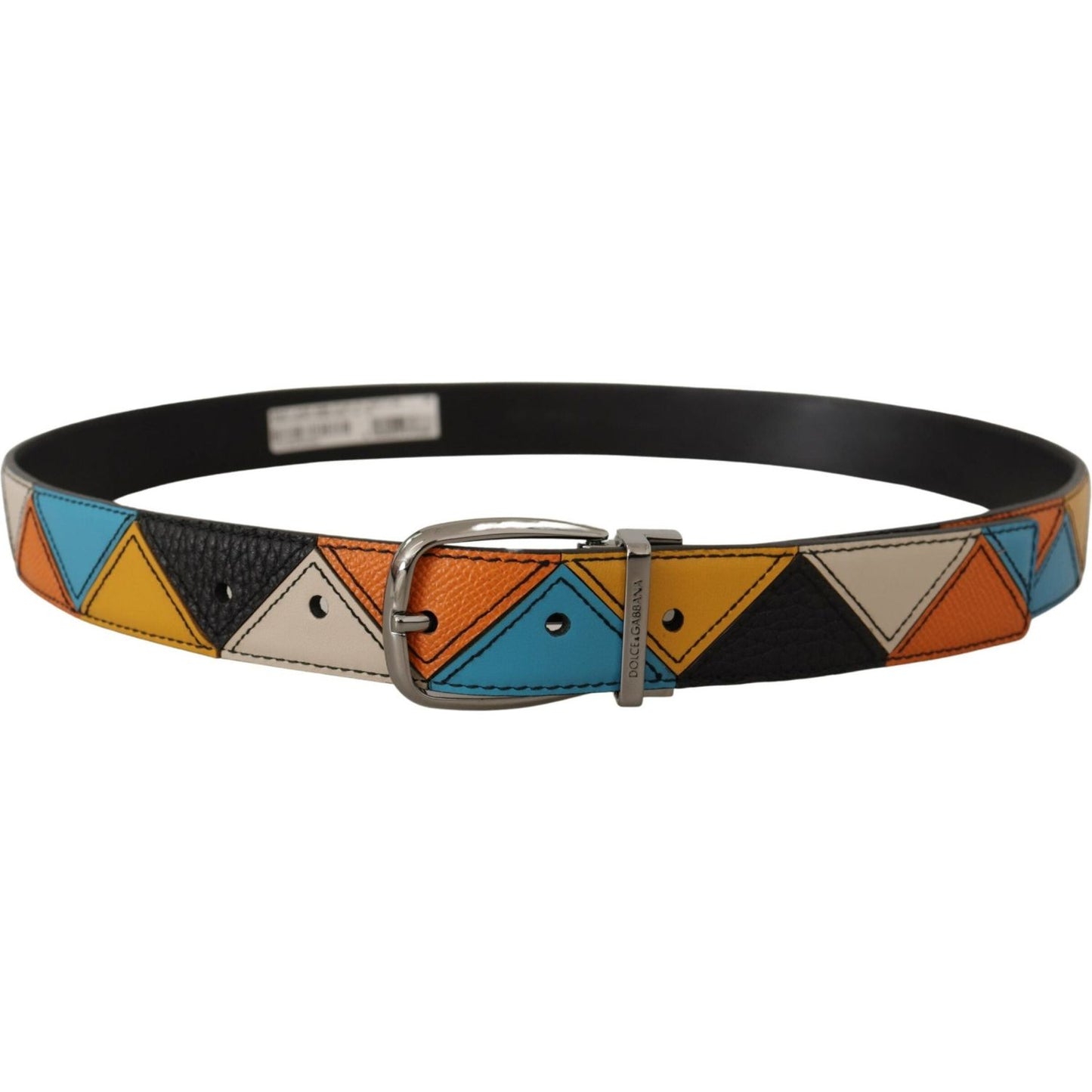 Dolce & Gabbana Elegant Multicolor Leather Belt with Silver Buckle Dolce & Gabbana