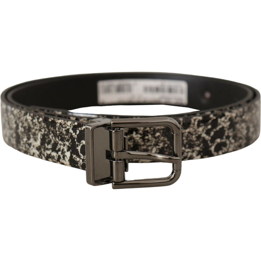 Dolce & Gabbana Elegant Marble Print Leather Belt Dolce & Gabbana