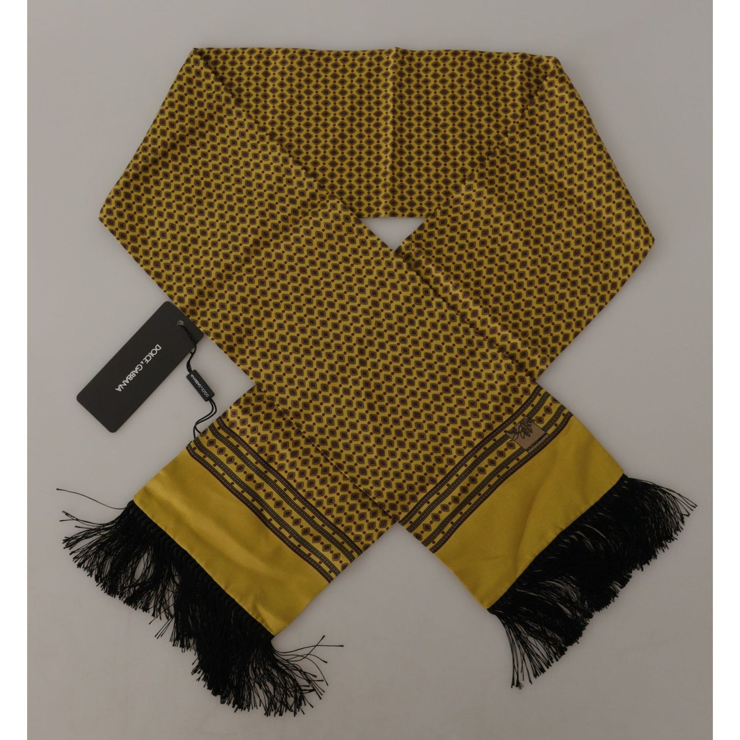 Dolce & Gabbana Elegant Yellow Silk Men's Scarf Dolce & Gabbana