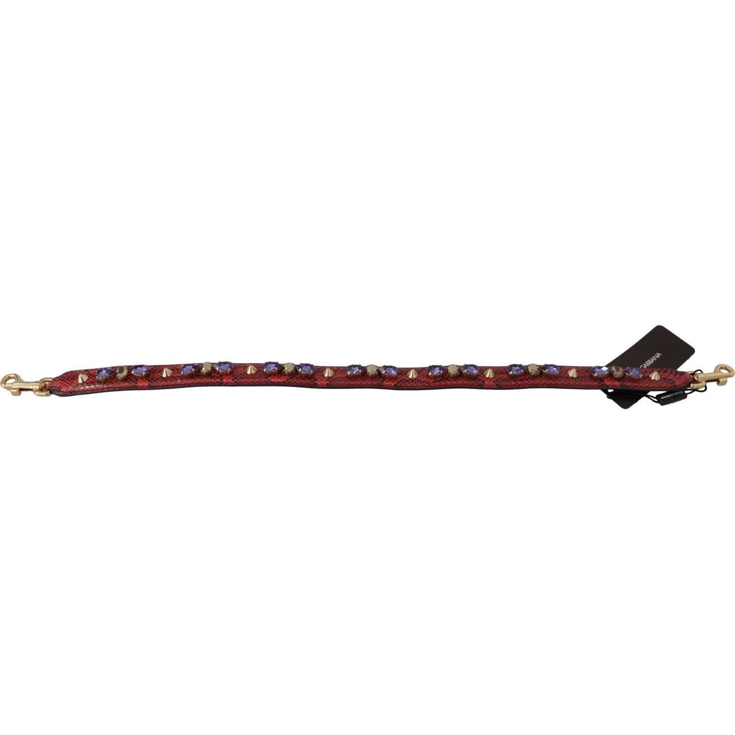 Dolce & Gabbana Red Exotic Leather Crystals Bag Shoulder Strap 1728,67345645728,Bags,Dolce & Gabbana,Leather Accessories - Women - Bags,Material: 100% Python Leather,New with tags,Red,Shoulder Straps - Bags,Women,Women - Bags