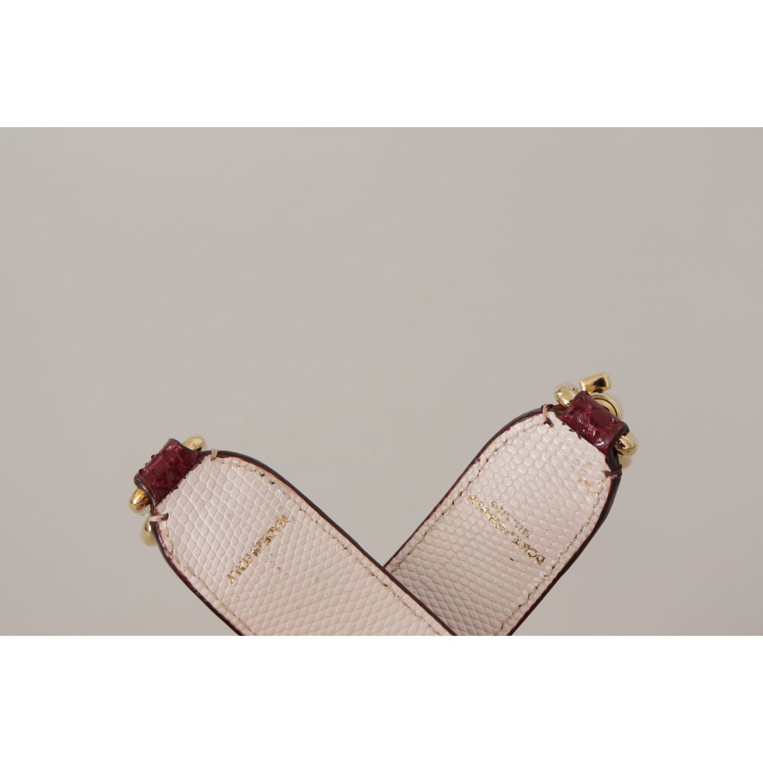 Dolce & Gabbana Bordeaux Leather Crystals Bag Shoulder Strap