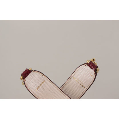 Dolce & Gabbana Bordeaux Leather Crystals Bag Shoulder Strap 1728,67345645728,Bags,Bordeaux,Dolce & Gabbana,Leather Accessories - Women - Bags,Material: 100% Python Leather,New with tags,Shoulder Straps - Bags,Women,Women - Bags