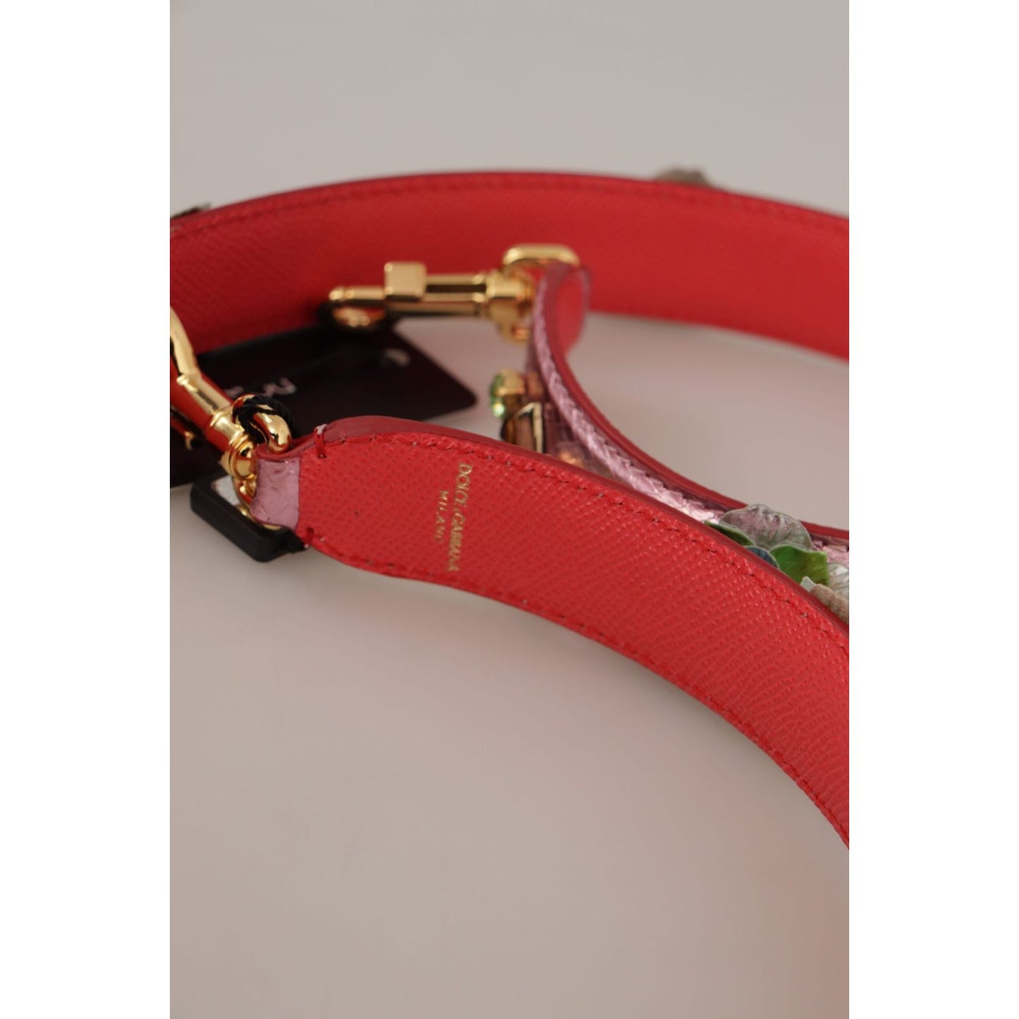 Dolce & Gabbana Metallic Pink Leather Studded Shoulder Strap 1728,67345645728,Bags,Dolce & Gabbana,Leather Accessories - Women - Bags,Material: 100% Leather,New with tags,Pink,Shoulder Straps - Bags,Women,Women - Bags