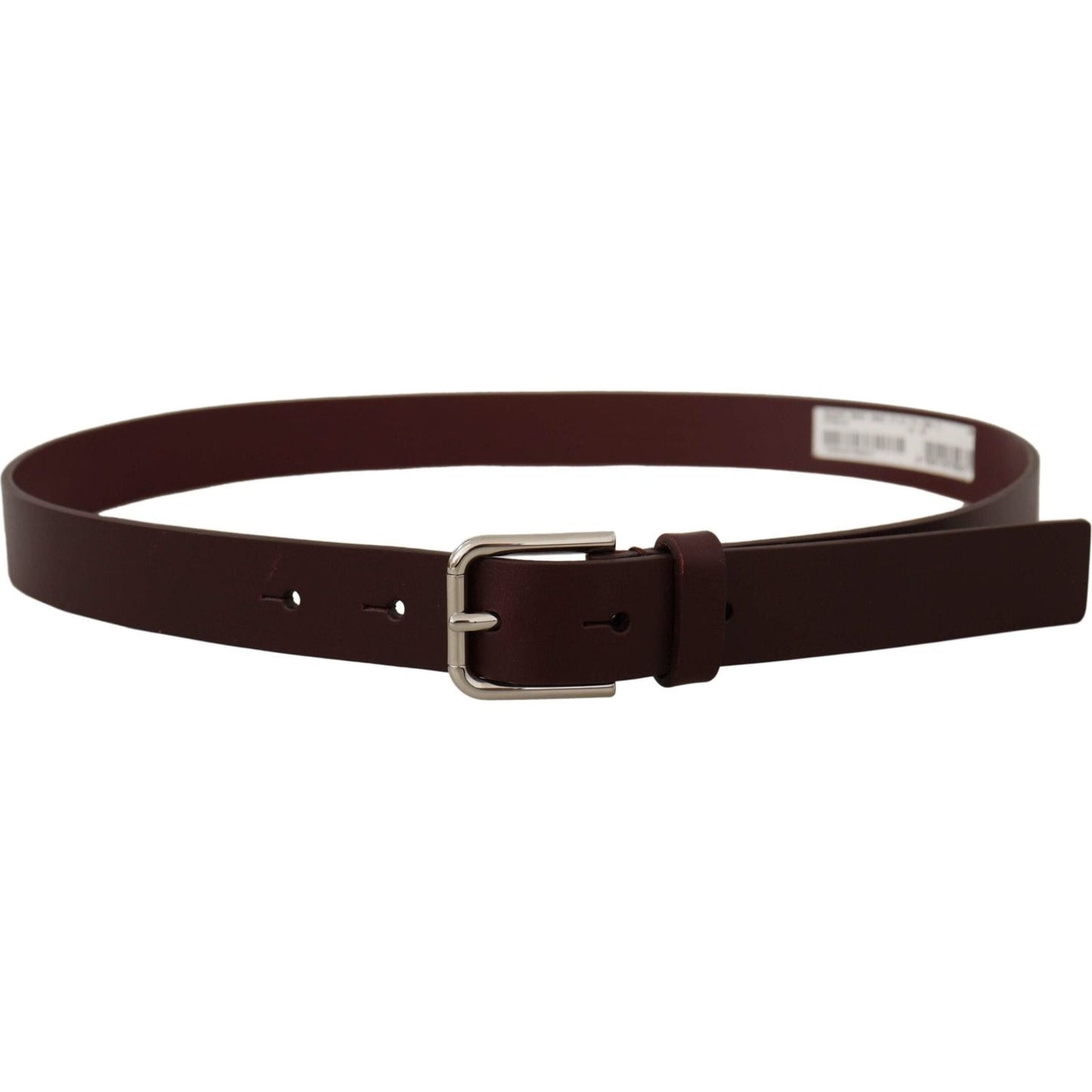 Dolce & Gabbana Elegant Maroon Leather Belt with Logo Buckle Dolce & Gabbana