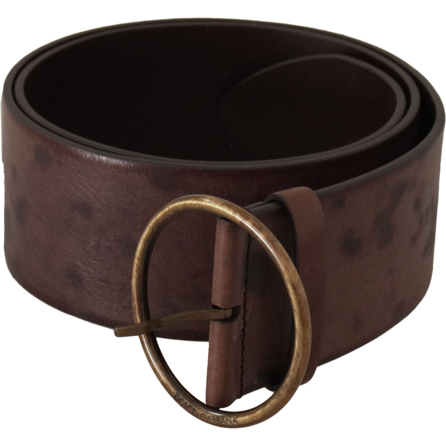 Dolce & Gabbana Elegant Dark Brown Leather Belt with Logo Buckle Dolce & Gabbana