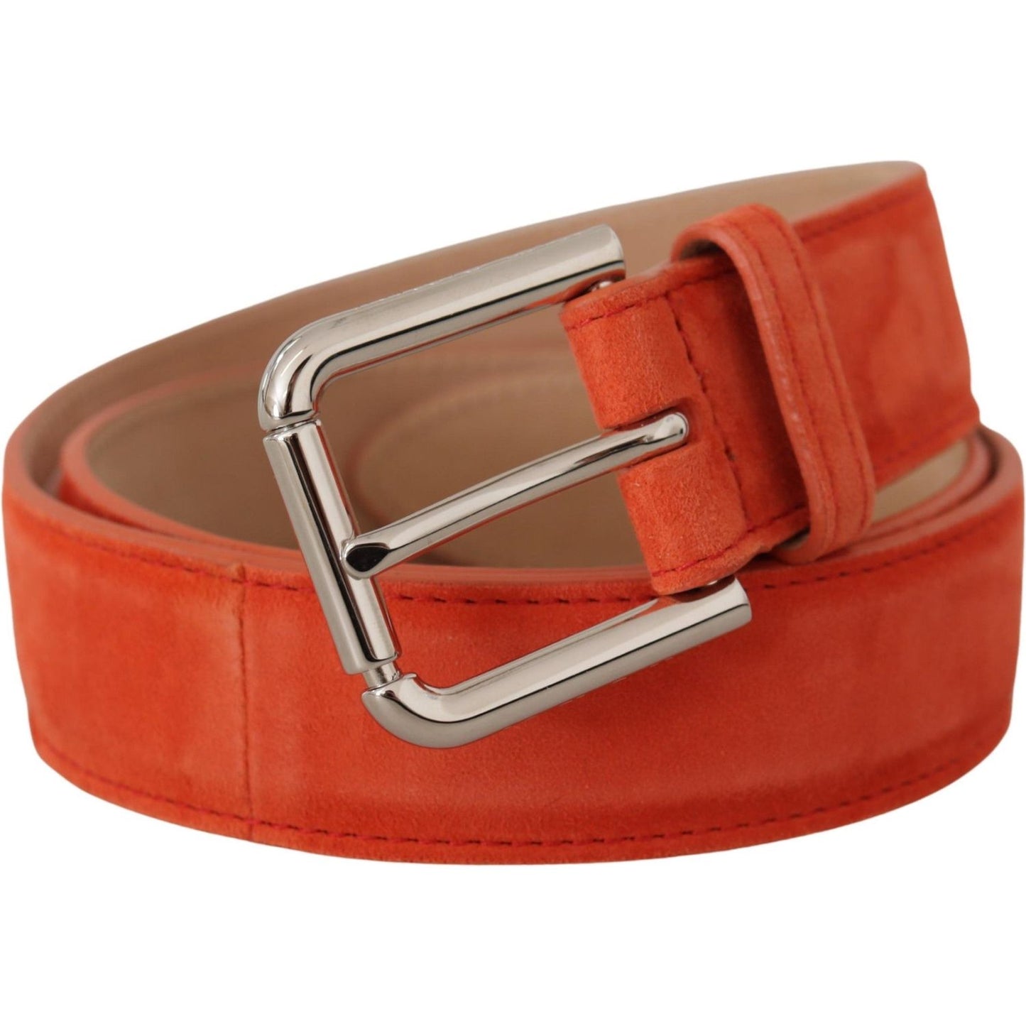 Dolce & Gabbana Elegant Suede Leather Belt in Vibrant Orange Dolce & Gabbana