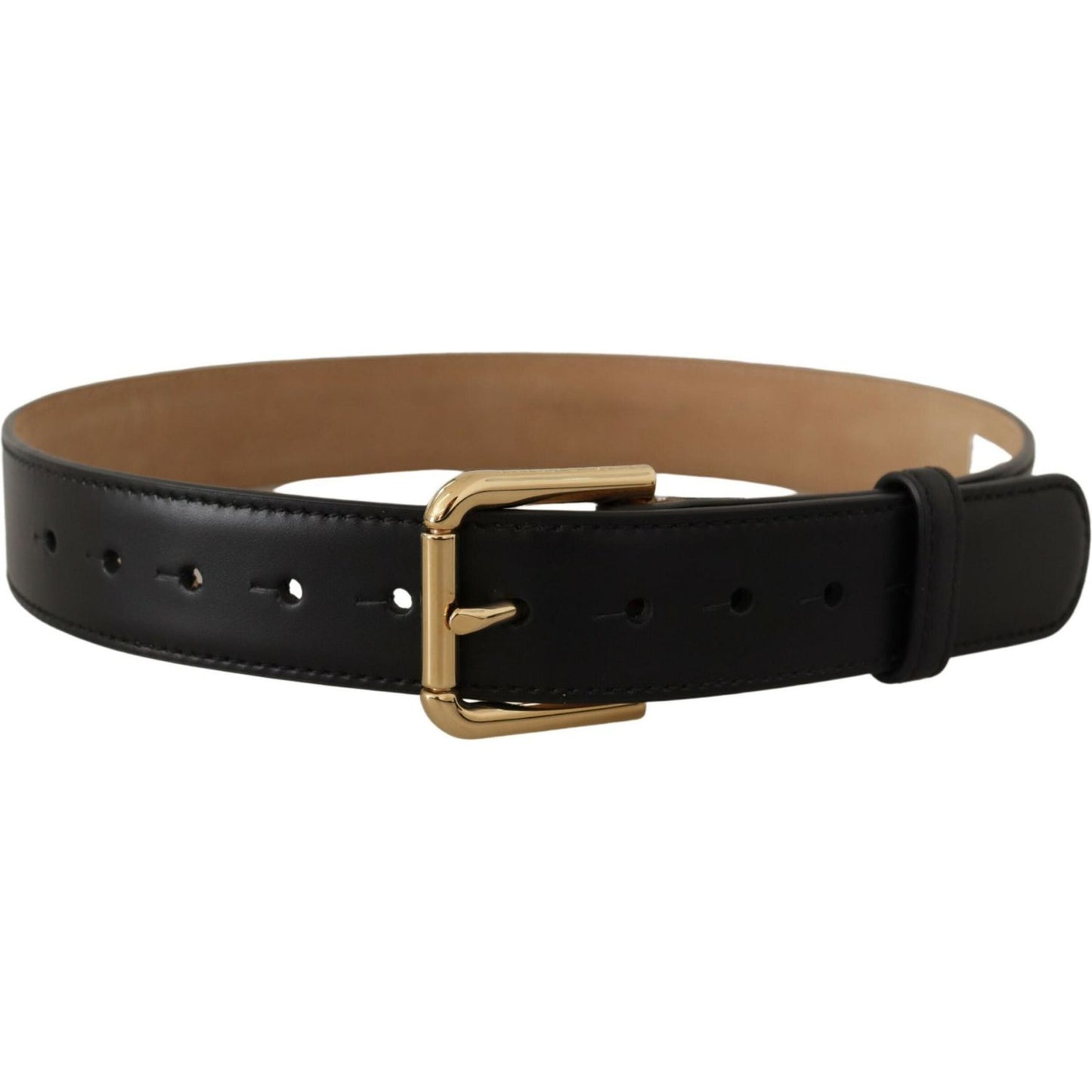 Dolce & Gabbana Elegant Leather Belt with Logo Buckle Dolce & Gabbana