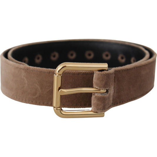 Dolce & Gabbana Elegant Velvet Logo Buckle Belt Dolce & Gabbana