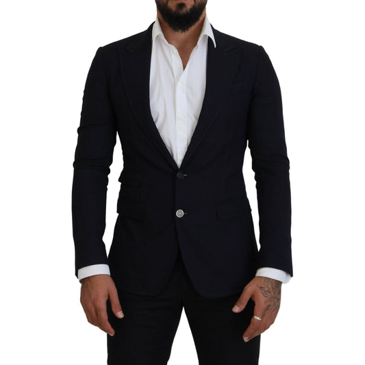 Dolce & Gabbana Blue Wool Formal Taormina Blazer